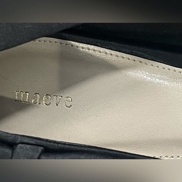 Anthropologie Maeve Pointed-Toe Pump Black Satin Bow Heel Women Size 6/36 EUR - Picture 6 of 10